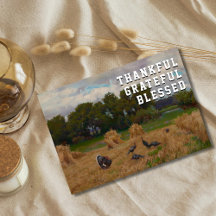 Rustic Elegant Thankful Grateful Blessed Harvest