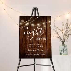 Rustic Elegant The Night Before Rehearsal Dinner Foam Board