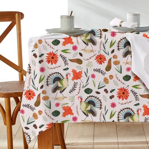 Rustic Elegant Turkey Thanksgiving pattern Tablecloth