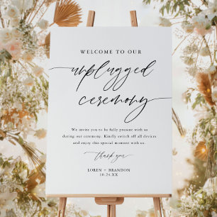 Rustic Elegant Unplugged Wedding Ceremony Sign