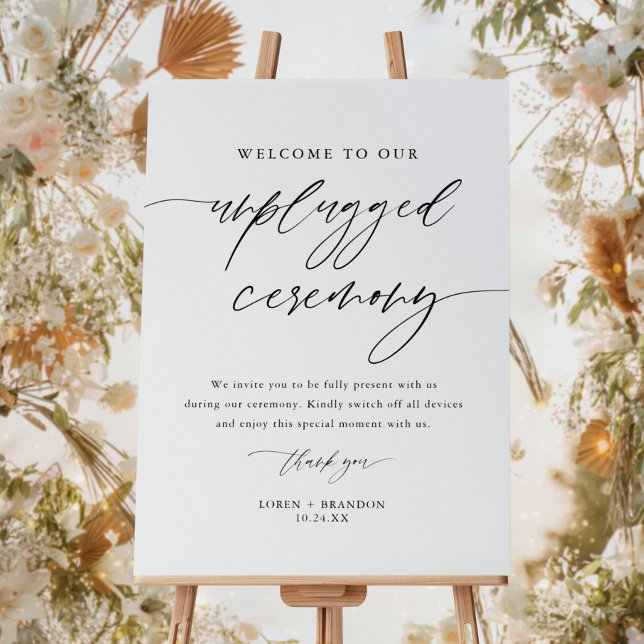 Rustic Elegant Unplugged Wedding Ceremony Sign (Creator Uploaded)