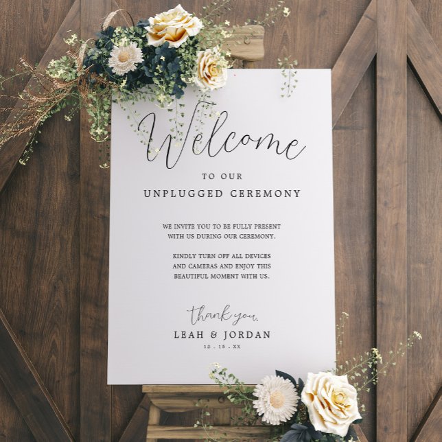 Rustic Elegant Unplugged Wedding Ceremony Sign (Creator Uploaded)