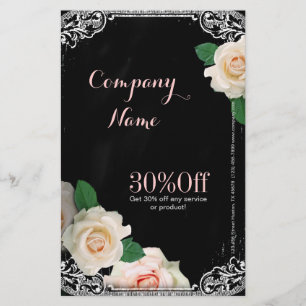 rustic elegant vintage botanical chalkboard floral flyer