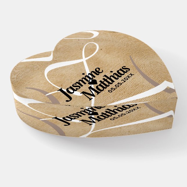 Rustic Elegant Vintage Monogram Burlap Wedding Paperweight (Angled)