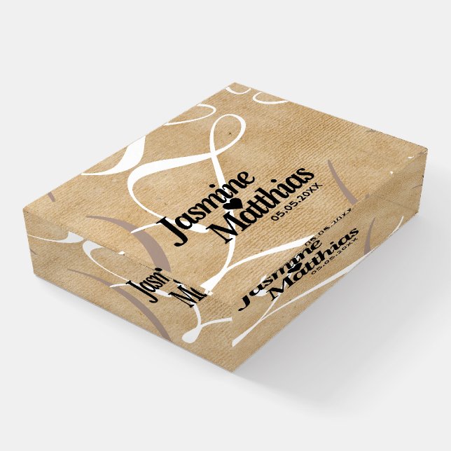 Rustic Elegant Vintage Monogram Burlap Wedding Paperweight (Angled)