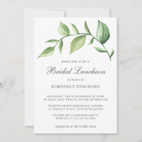 Rustic Elegant Watercolor Greenery Bridal Luncheon