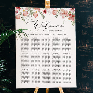 Rustic Elegant Watercolor Wedding Seating Chart Foam Board