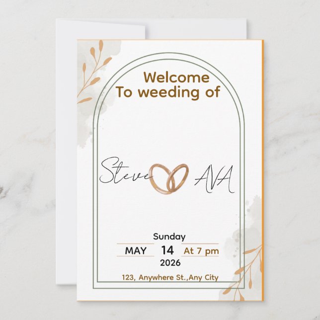 Rustic Elegant Wedding Invitation (Front)