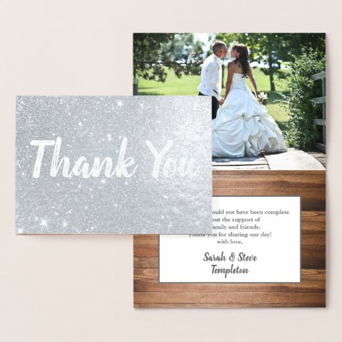 Rustic Elegant Wedding Real Foil Thank You Card