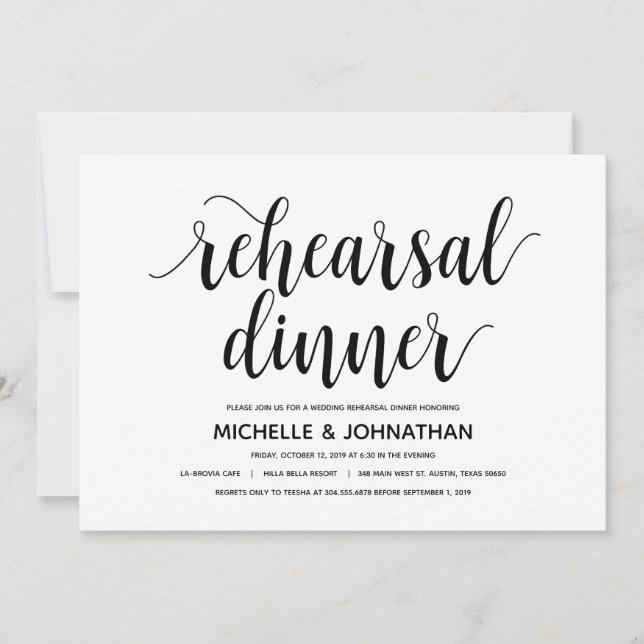 Rustic Elegant Wedding Rehearsal Dinner Invitation (Front)