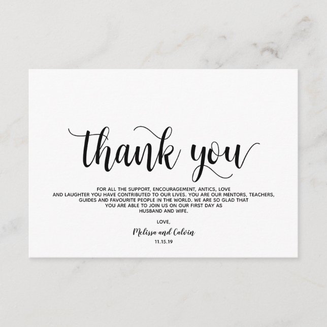 Rustic Elegant Wedding Thank You card design (Front)