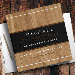 Rustic elegant wood black 3 ring binder<br><div class="desc">An elegant black-binder personalized with your own name,  special subject and lines of text,  on a faux wood background color</div>