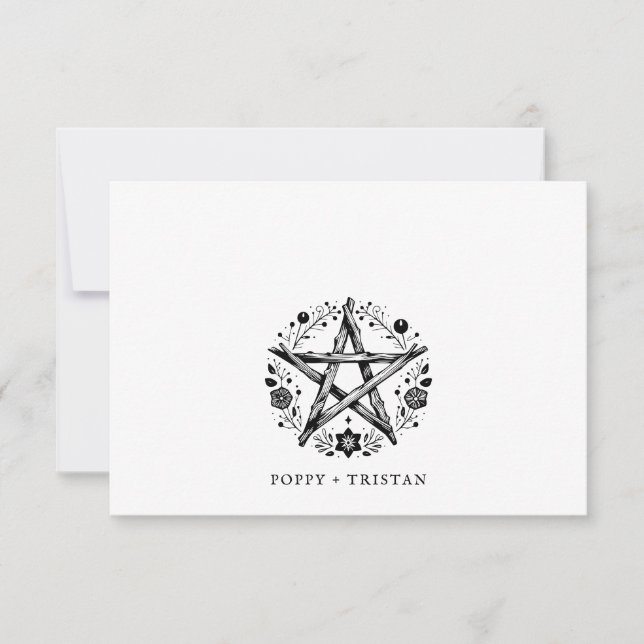 Rustic Elegant Wood Floral Couples Name Note Card (Front)