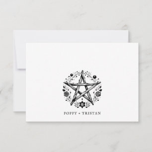 Rustic Elegant Wood Floral Couples Name Note Card