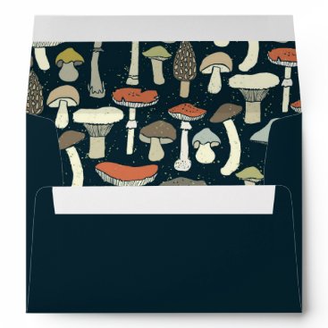Rustic Elegant Woodland Wild Mushrooms Wedding Envelope