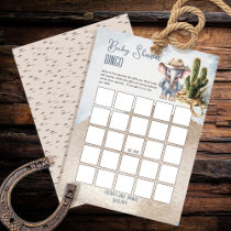 Rustic Elephant Cowboy Boy Baby Shower Bingo