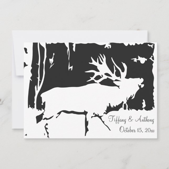 Rustic Elk Hunting Theme Wedding Invitations (Front)