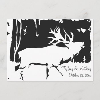 Rustic Elk Hunting Theme Wedding Invitations by CustomWeddingSets at Zazzle