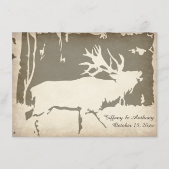 Rustic Elk Hunting Wildlife Wedding Invitations by CustomWeddingSets at Zazzle