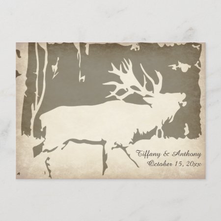 Rustic Elk Hunting Wildlife Wedding Invitations