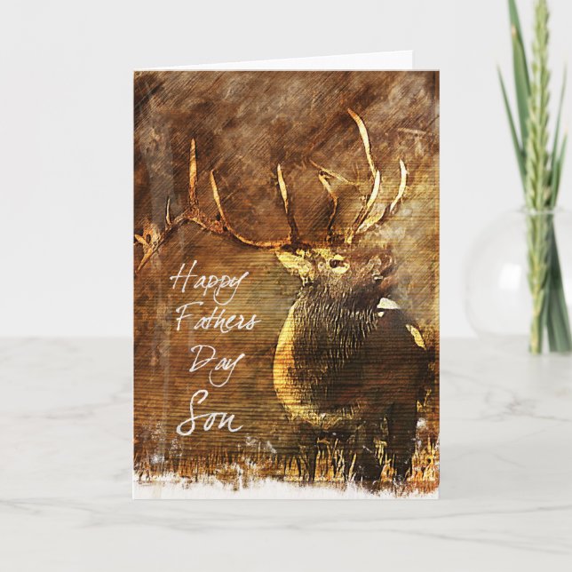 Rustic Elk Sons Father's Day Card (Front)