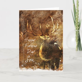 Rustic Elk Sons Father's Day Card by William63 at Zazzle