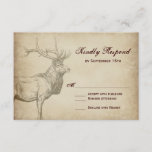 Rustic Elk Wildlife Antlers Wedding RSVP Cards