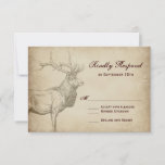 Rustic Elk Wildlife Antlers Wedding Rsvp Cards at Zazzle