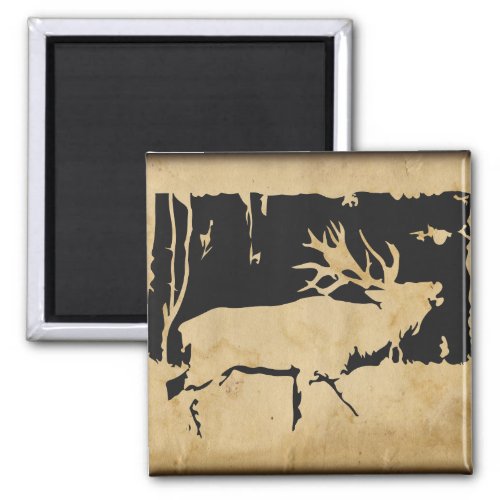 Rustic Elk Wildlife Hunting Nature Animals Fridge Magnet