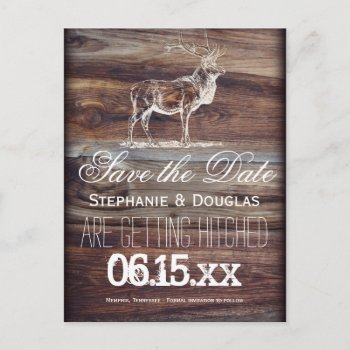 Rustic Elk Wildlife Save The Date Postcards by CustomWeddingSets at Zazzle