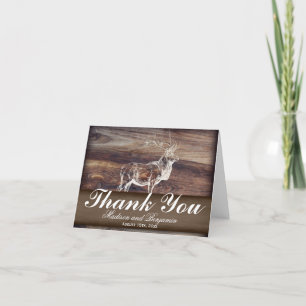 Rustic Elk Wildlife Wedding Thank You Card
