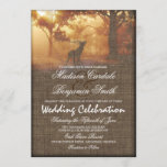 Rustic Elk Woodland Burlap Print Wedding Invites