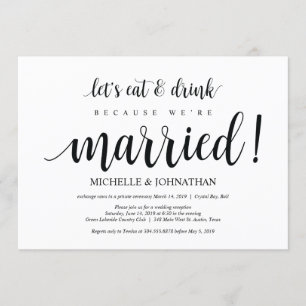 Rustic Elopement Reception Invitation Card