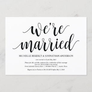 Rustic Elopement Reception Invitation Card