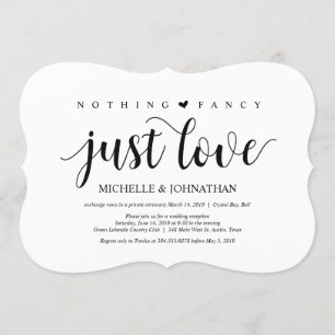 Rustic Elopement Reception Invitation Card