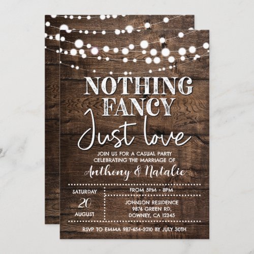 Rustic Elopement Wedding Invitation