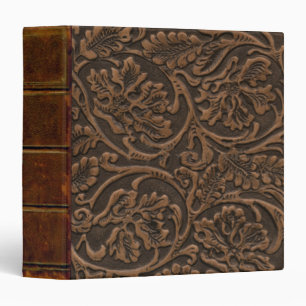 Rustic Embossed Leather 3 Ring Binder
