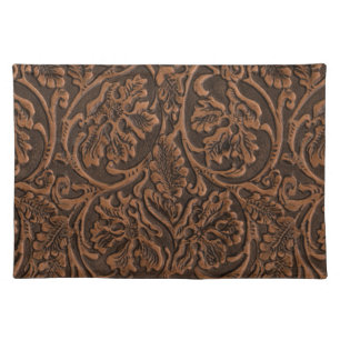 Rustic Embossed Leather Placemat