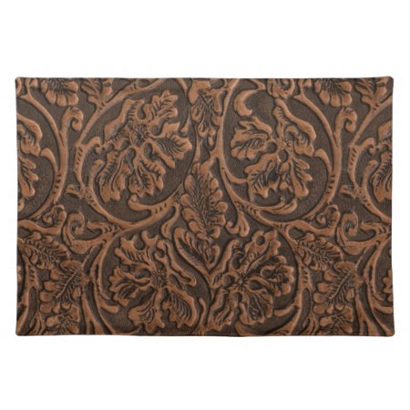 Rustic Embossed Leather Placemat
