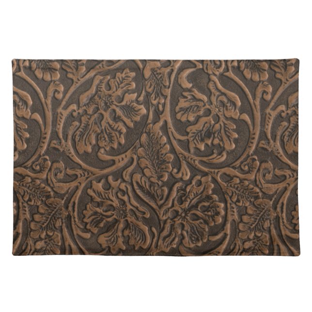 Rustic Embossed Leather Placemat (Front)