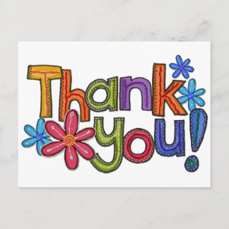 Rustic Embroidery Thank You Postcard