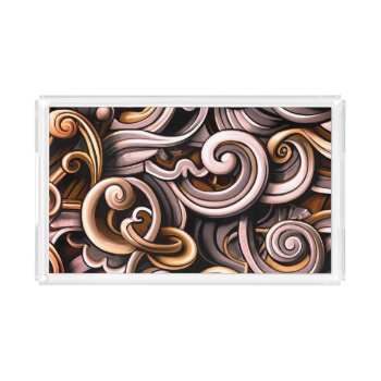 Rustic Energy Swirls  Acrylic Tray by kahmier at Zazzle