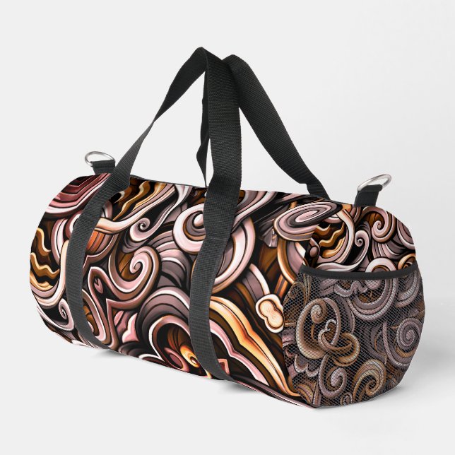 Rustic Energy Swirls  Duffle Bag (Right Corner)