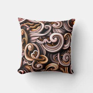 Rustic Energy Swirls Throw Pillow