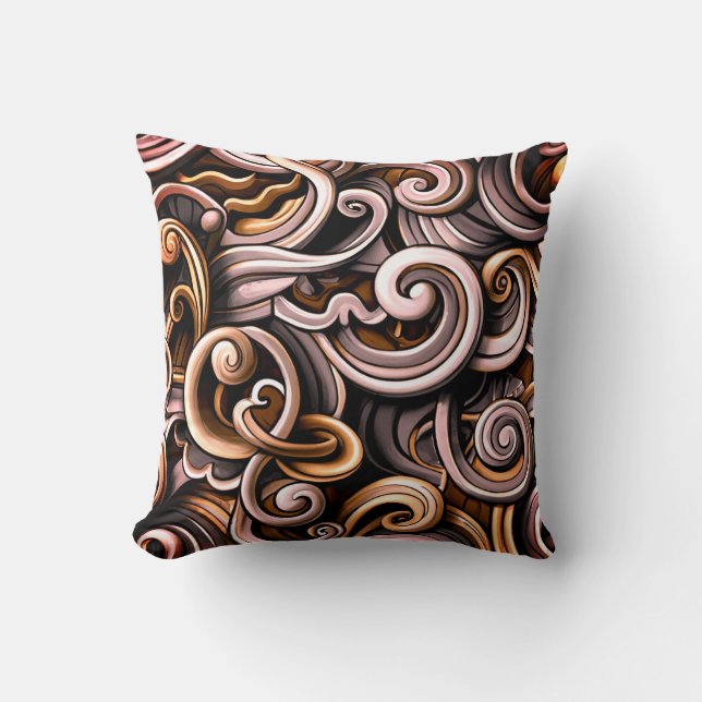 Rustic Energy Swirls  Throw Pillow (Front)
