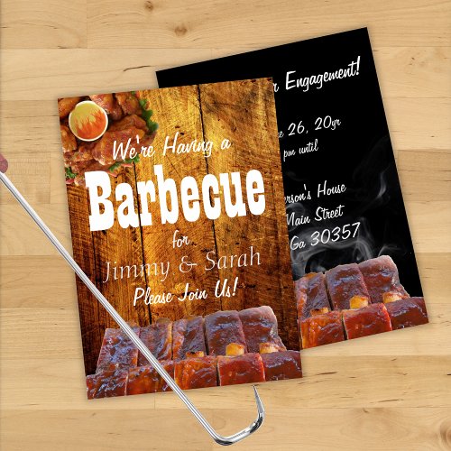 Rustic Engagement BBQ Party Invitation