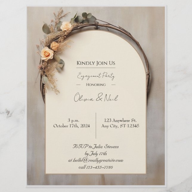 Rustic Engagement Invitation Flyer (Front)