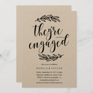 Rustic Engagement Party Dinner Invitation
