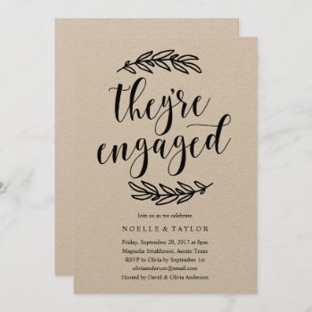 Rustic Engagement Party Dinner Invitation by FINEandDANDY at Zazzle