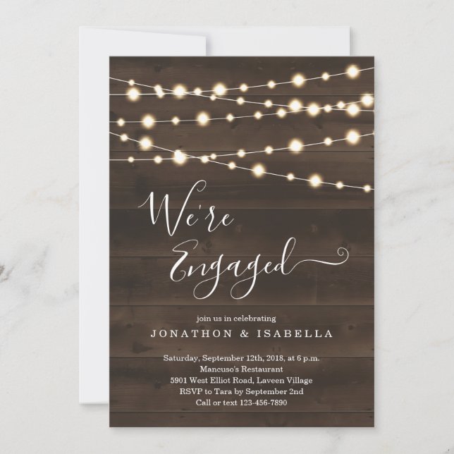Rustic Engagement Party Invitation (Front)